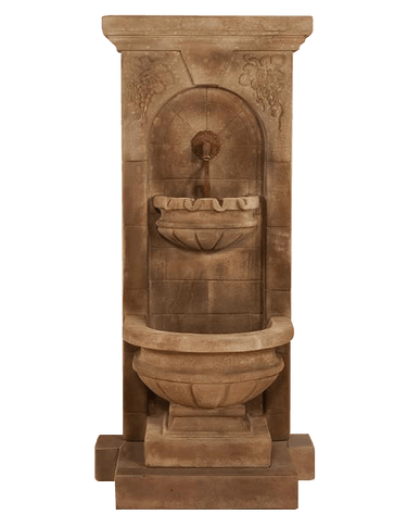 St. Helena Outdoor Cast Stone Garden Fountain W/ Step & For Spout Fountain Tuscan